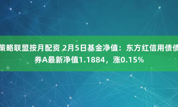 策略联盟按月配资 2月5日基金净值：东方红信用债债券A最新净值1.1884，涨0.15%