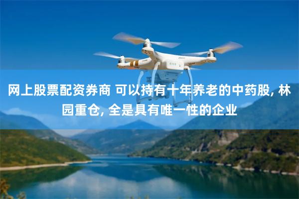 网上股票配资券商 可以持有十年养老的中药股, 林园重仓, 全是具有唯一性的企业