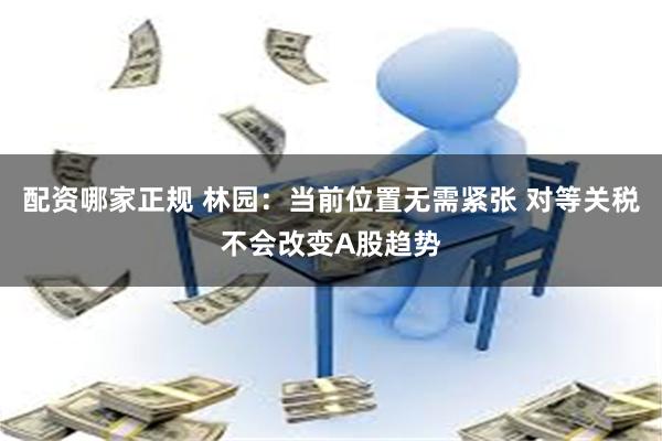 配资哪家正规 林园：当前位置无需紧张 对等关税不会改变A股趋势