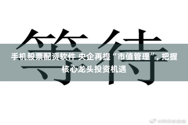 手机股票配资软件 央企再提“市值管理”, 把握核心龙头投资机遇